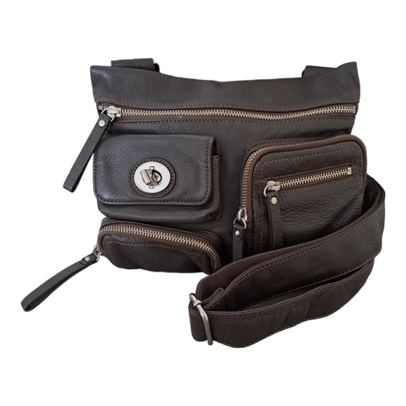 Danier leather shoulder bag crossbody bag adjustable strap 4 pockets - Picture 3 of 11